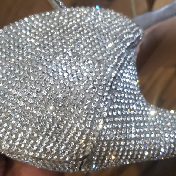 Steve Madden Silver Diamond Platform Heels - Picture 7 of 15